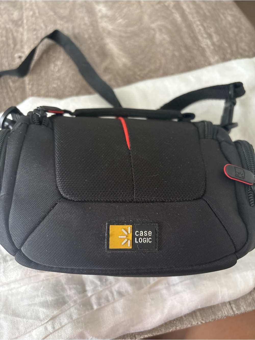 Case Logic SLR Camera Holster Bag Black Red Padded Shoulder Strap⁠